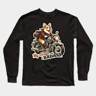 Corgi Biker Long Sleeve T-Shirt